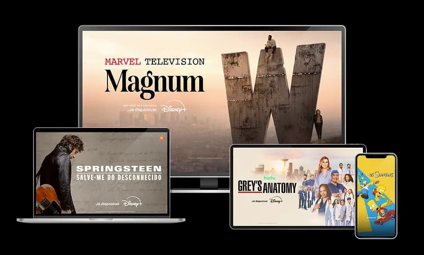 Disney+ disponível na televisão, notebook, tablet e celular