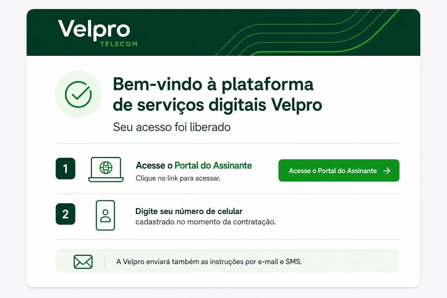 Tela da etapa 1: Receba as instruções